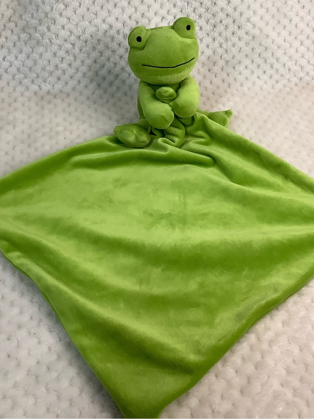 Apricot Lamb Plush Green Full Body Frog Lovey Security Blanket Toy
